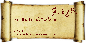 Feldheim Ádám névjegykártya
