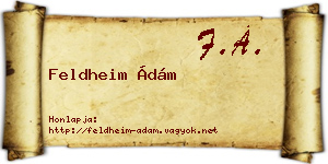 Feldheim Ádám névjegykártya